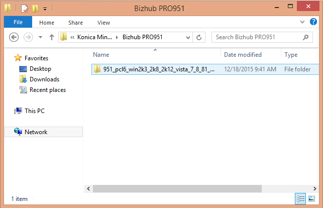 contents of Bizhub PRO951 folder
