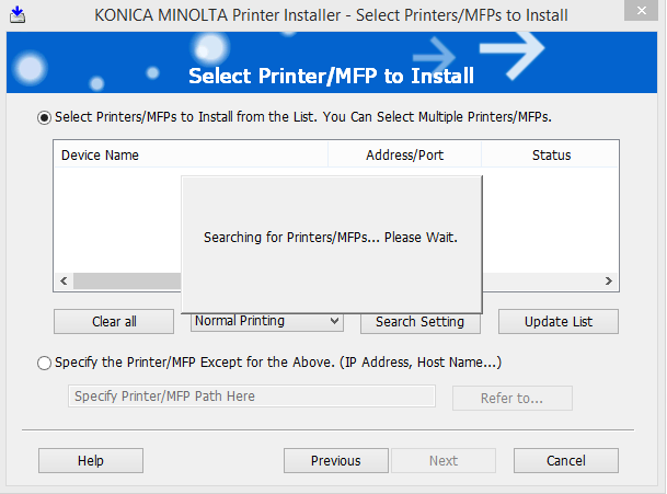 selecting the installation setting